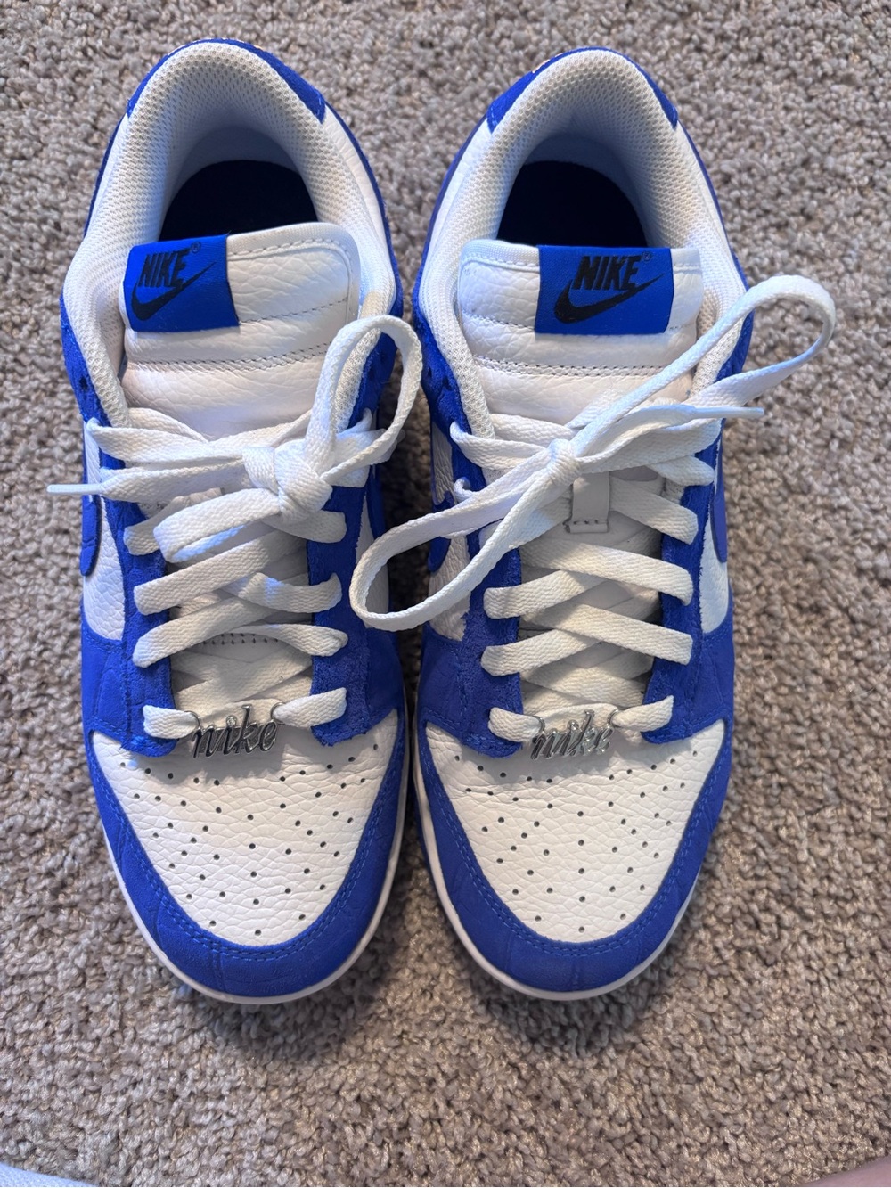 Nike dunks blue/white crocodile suede - Picture 3 of 6